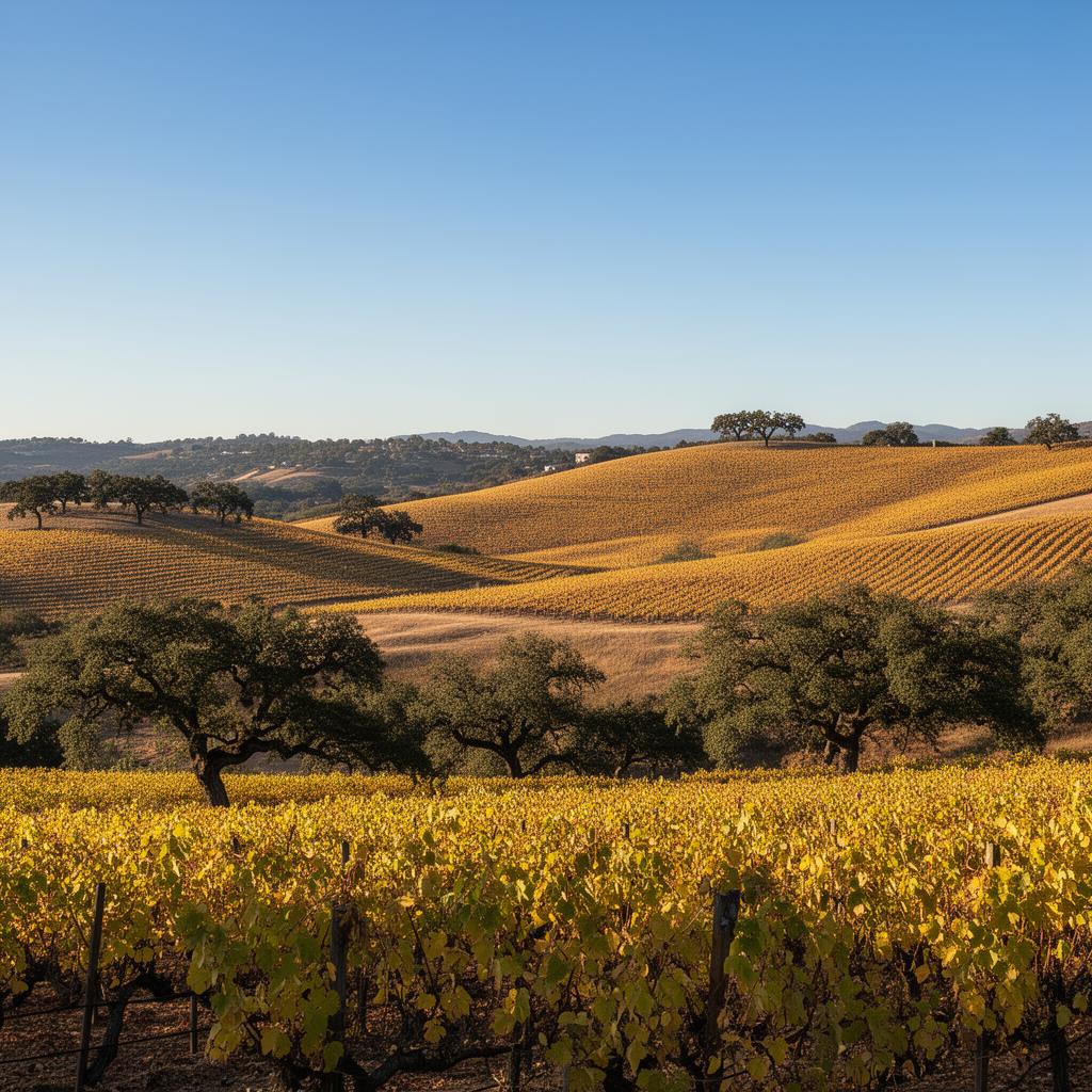 Rolling vineyard hills outside Livermore, California.